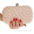 2014 New Fashion Two Chains Women Pearl Evening Bag Clutch Gorgeous Bridal Wedding Party Handbags